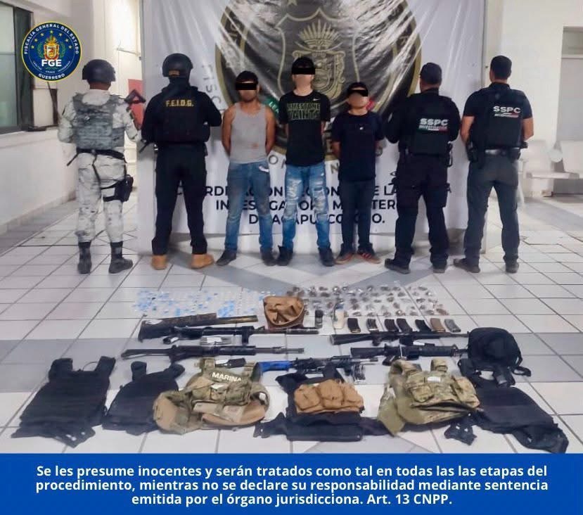 Detienen a tres tras enfrentamiento a balazos en&nbsp;Acapulco