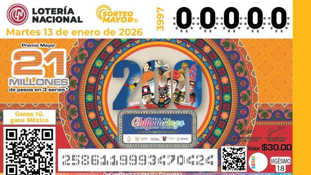 Lotería Nacional celebra los 200 años de la Feria de Chilpancingo con billete&nbsp;conmemorativo