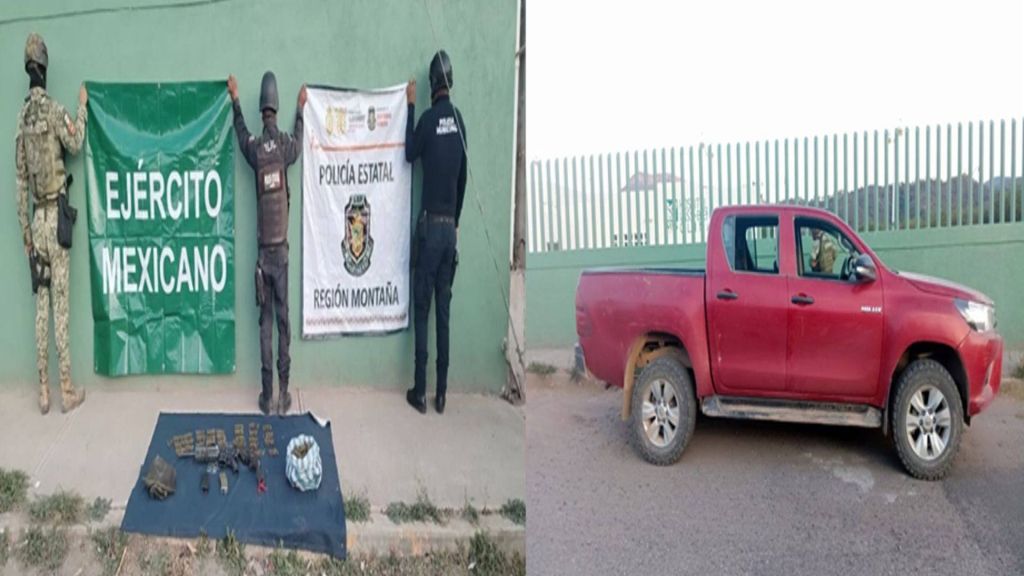 Autoridades federales en Olinalá aseguran armamento y&nbsp;droga